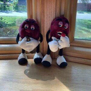 Vintage Applause California Raisins Plush Toy Set 1980s Collectible 7"